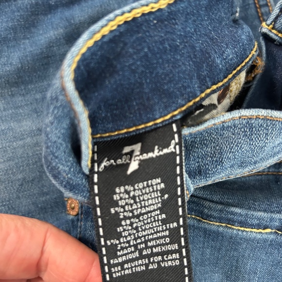 7 FOR ALL MANKIND ankle Guenevere jeans medium blue women’s size 25 ripped jeans - Picture 11 of 15